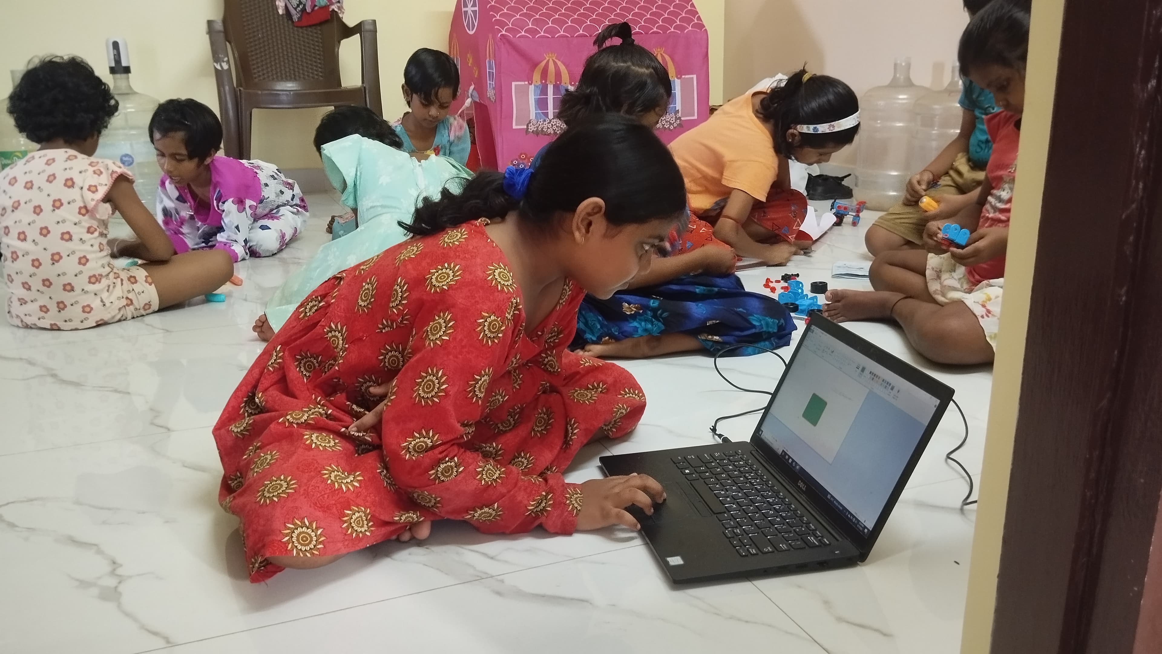 Kids are building toy robots